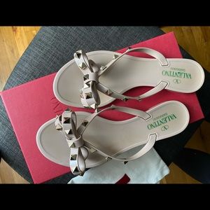 Valentino studded nude sandals in size 7